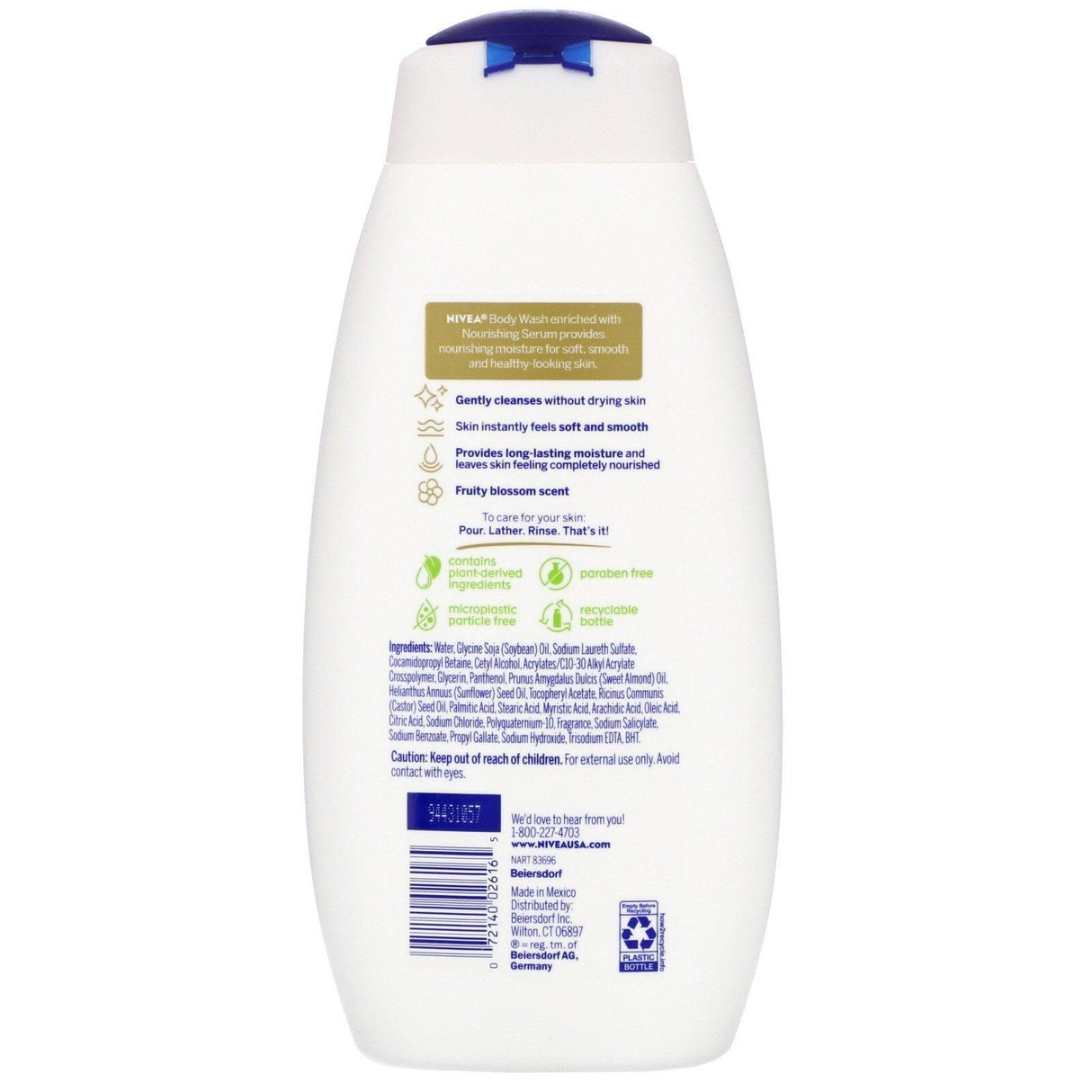 Nivea, Nourishing Body Wash, Botanical Blossom, 20 fl oz (591 ml) - Supply Center USA