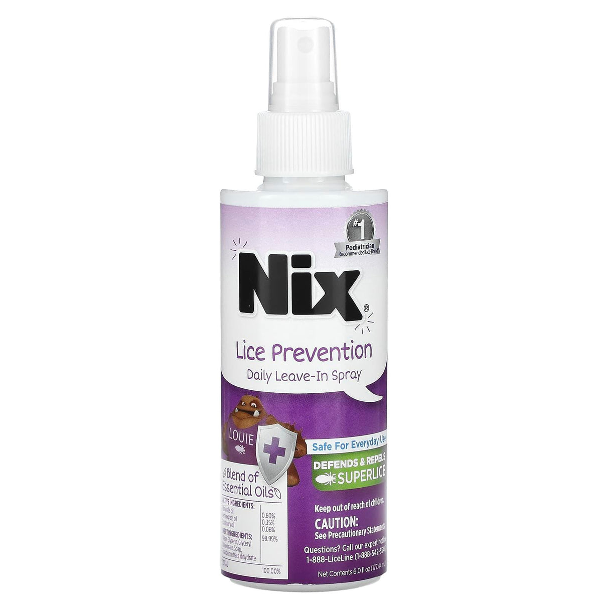 Nix, Lice Prevention, Daily Leave-In Spray, 6 fl oz (177.44 ml) - Supply Center USA