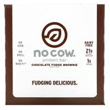 No Cow, Protein Bar, Chocolate Fudge Brownie, 12 Bars, 2.12 oz (60 g) Each - Supply Center USA