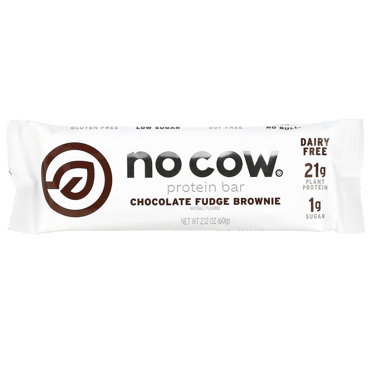 No Cow, Protein Bar, Chocolate Fudge Brownie, 12 Bars, 2.12 oz (60 g) Each - Supply Center USA