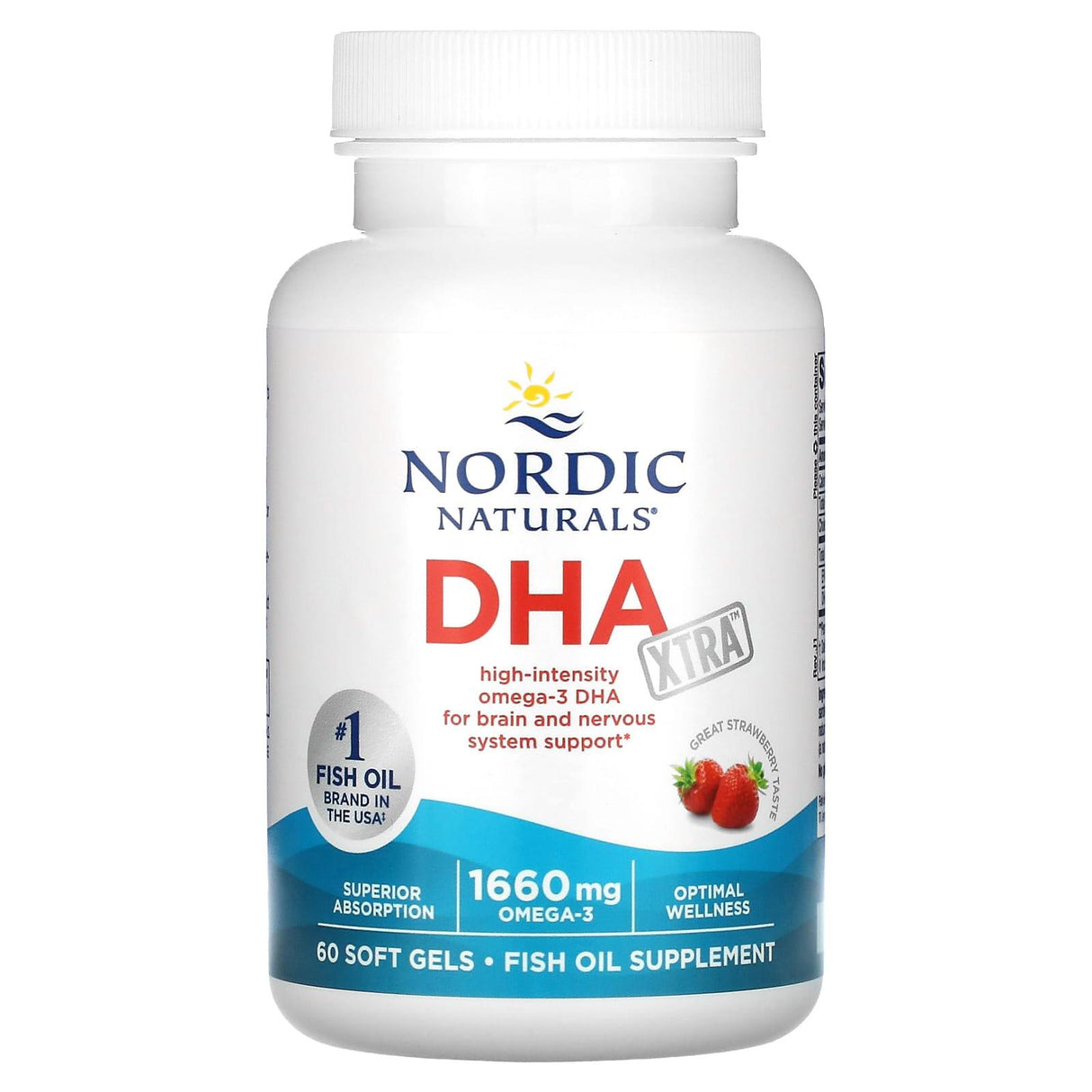 Nordic Naturals, DHA Xtra, Strawberry, 60 Soft Gels - Supply Center USA