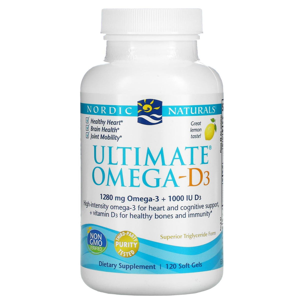 Nordic Naturals, Ultimate Omega-D3, Lemon, 640 mg, 60 Soft Gels - Supply Center USA