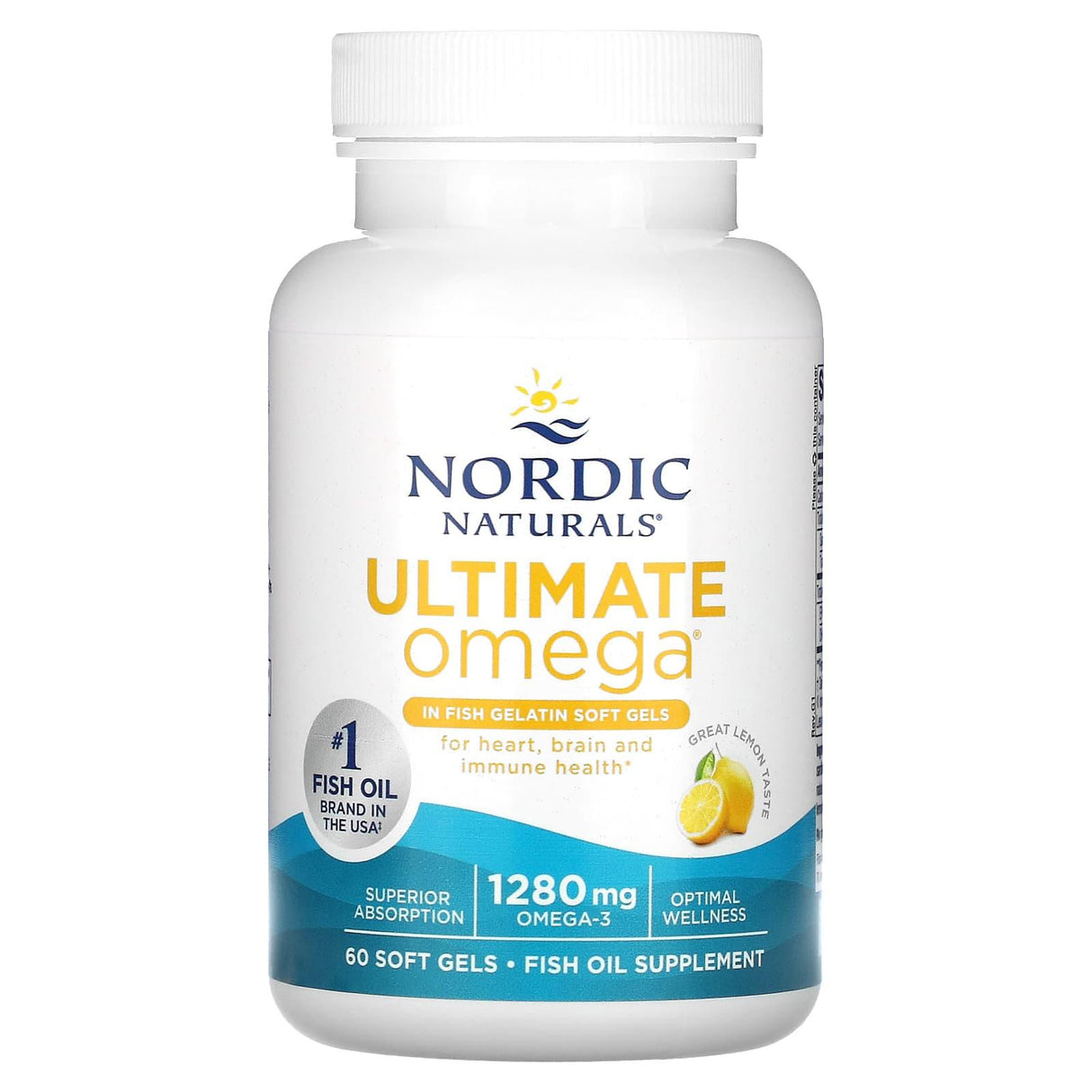 Nordic Naturals, Ultimate Omega, Lemon, 640 mg, 60 Soft Gels - Supply Center USA