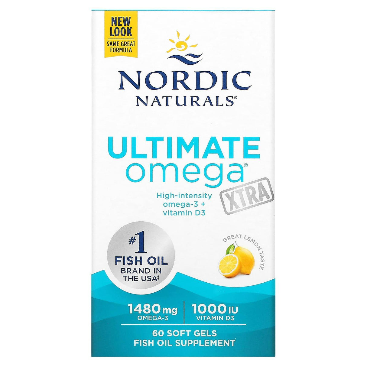 Nordic Naturals, Ultimate Omega Xtra, Lemon, 740 mg, 60 Soft Gels - Supply Center USA