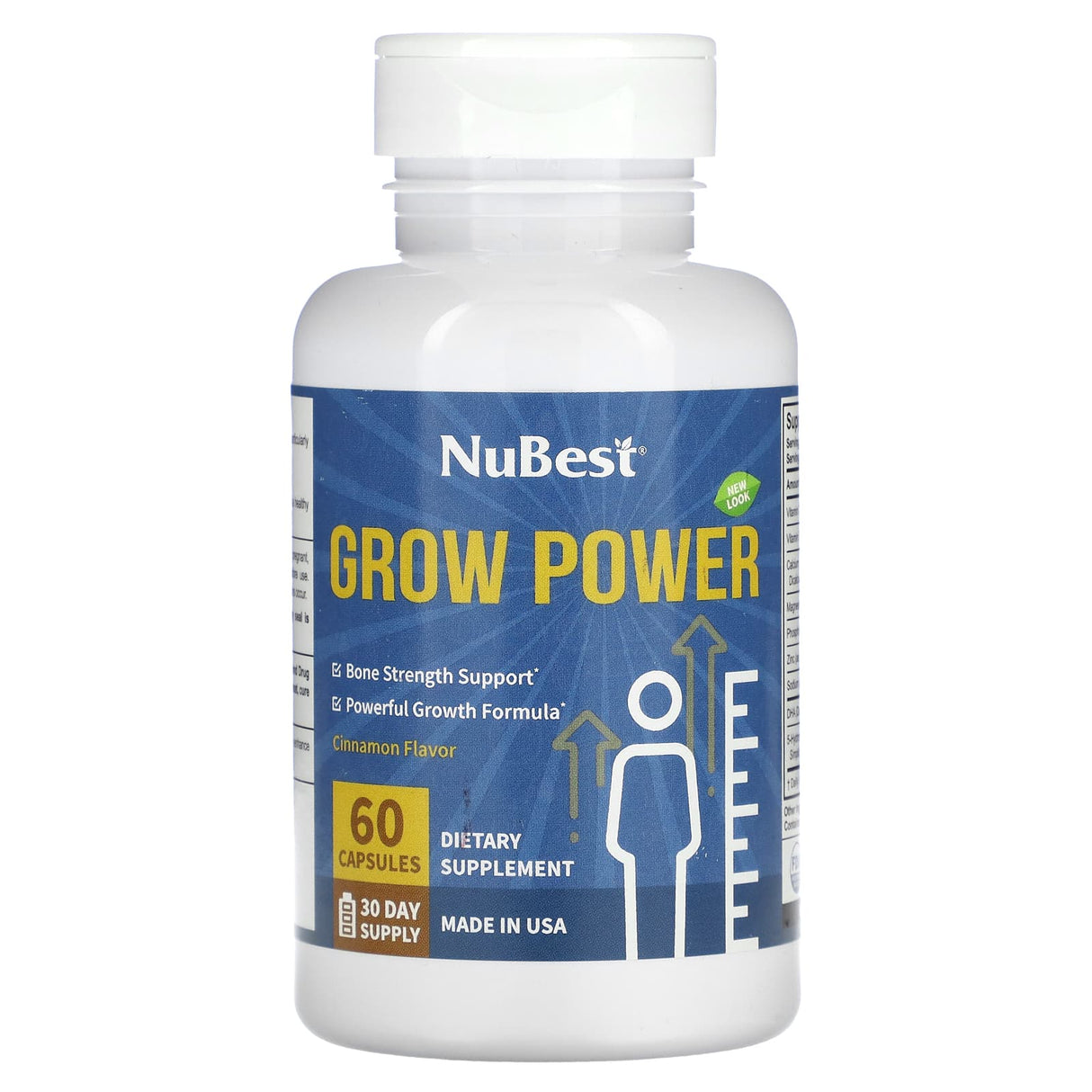 NuBest, Grow Power, Cinnamon, 60 Capsules - Supply Center USA