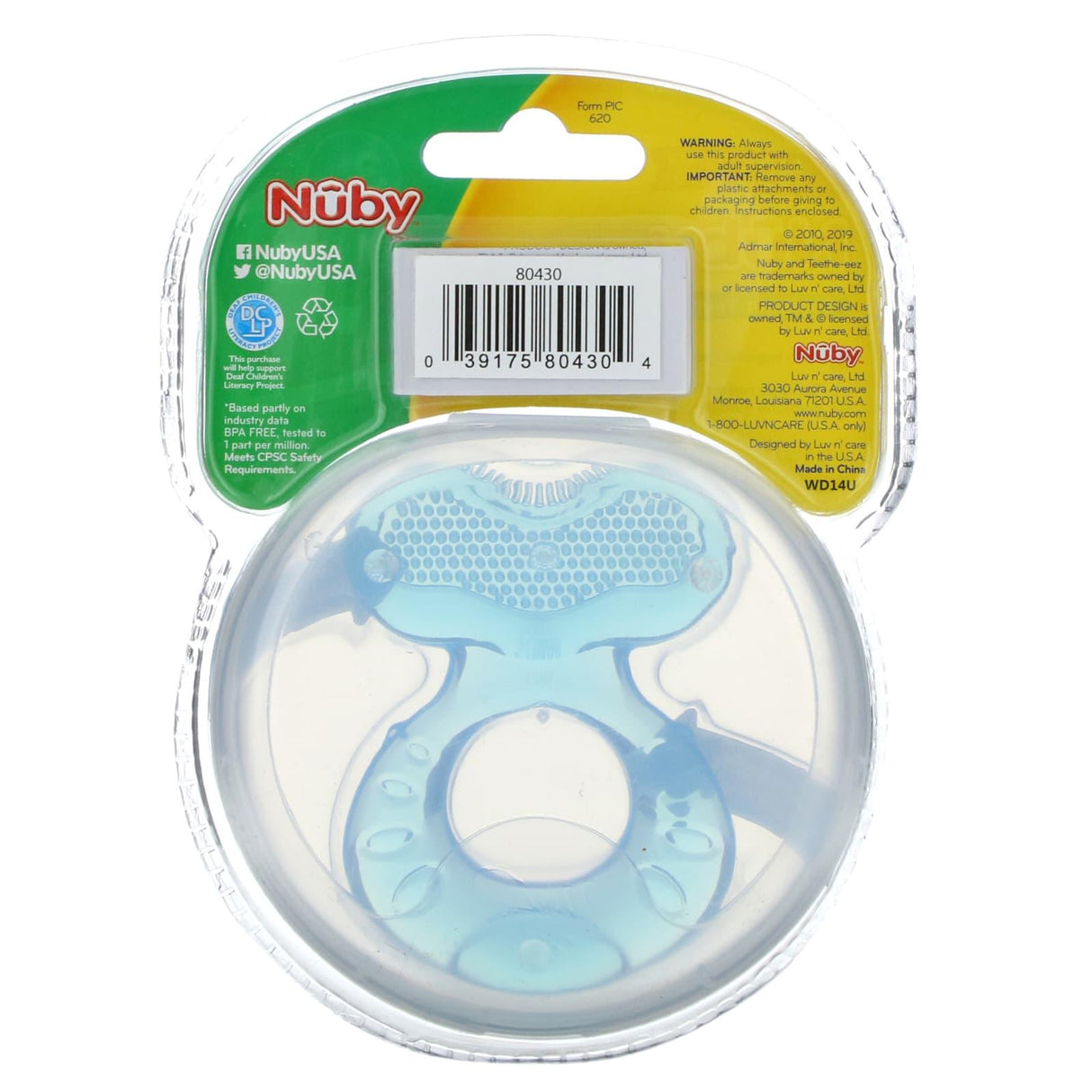 Nuby, Teethe Eez, Soothing Teether, 3+ Months, Blue - Supply Center USA