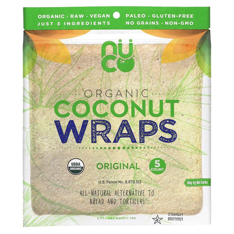 NUCO, Organic Coconut Wraps, Original, 5 Wraps (14 g) Each - Supply Center USA