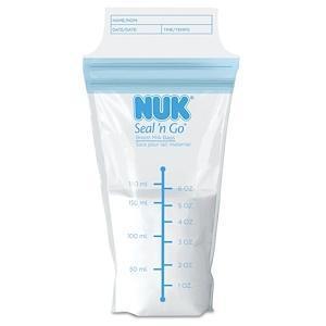 NUK, Seal 'n Go, Breast Milk Bags, 100 Pre-Sterilized Storage Bags, 6 oz (180 ml) Each - Supply Center USA