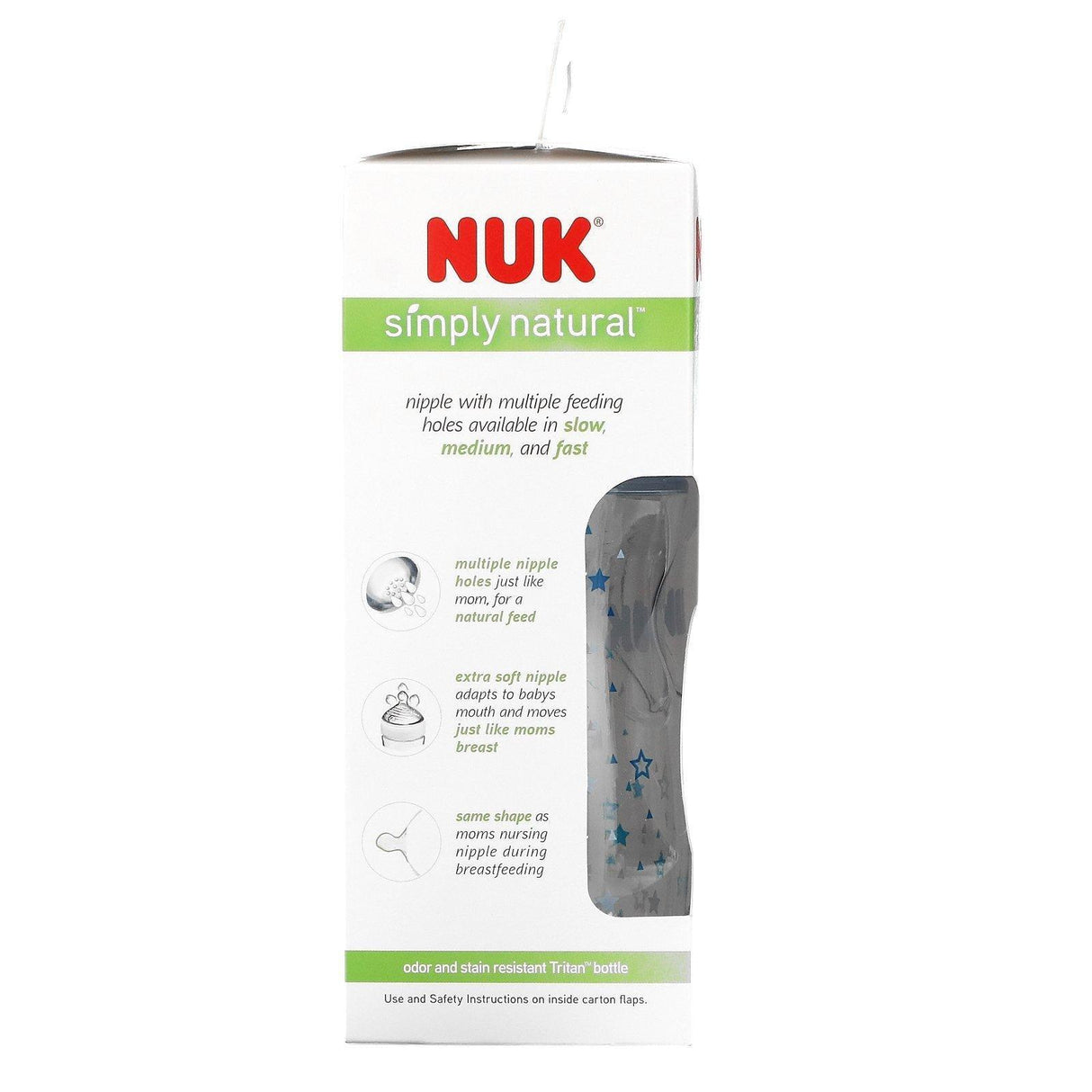 NUK, Simply Natural, Bottles, 1+ Month, Medium, 2 Pack, 9 oz (270 ml) Each - Supply Center USA