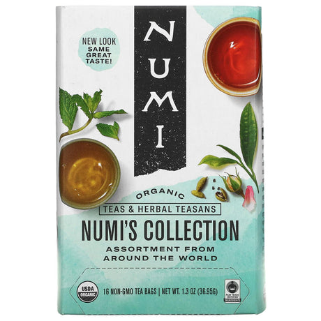 Numi Tea, Organic Teas & Herbal Teasans, Numi's Collection, 16 Non-GMO Tea Bags, 1.3 oz (36.95 g) - Supply Center USA