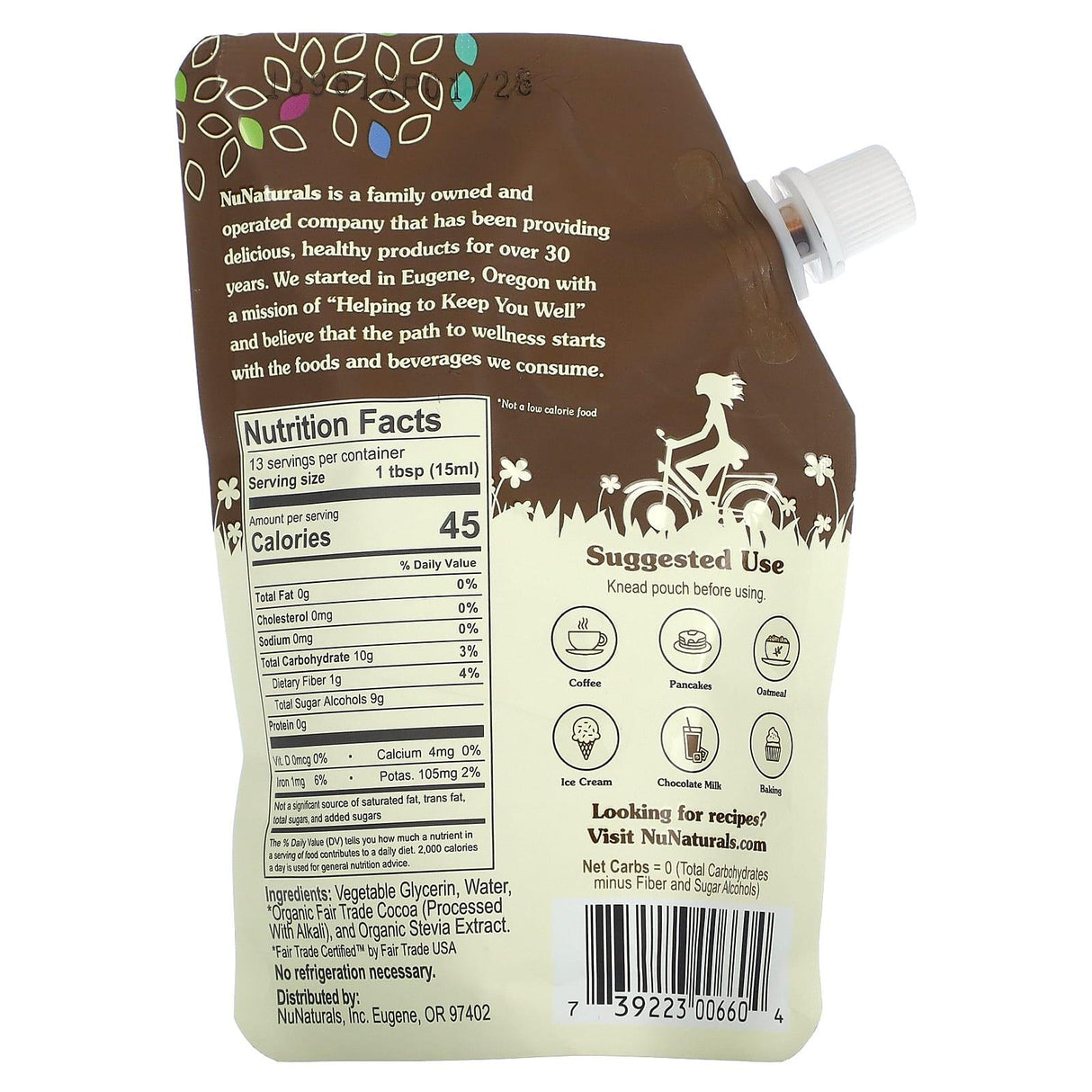 NuNaturals, Chocolate Syrup, 6.6 fl oz (0.2 l) - Supply Center USA