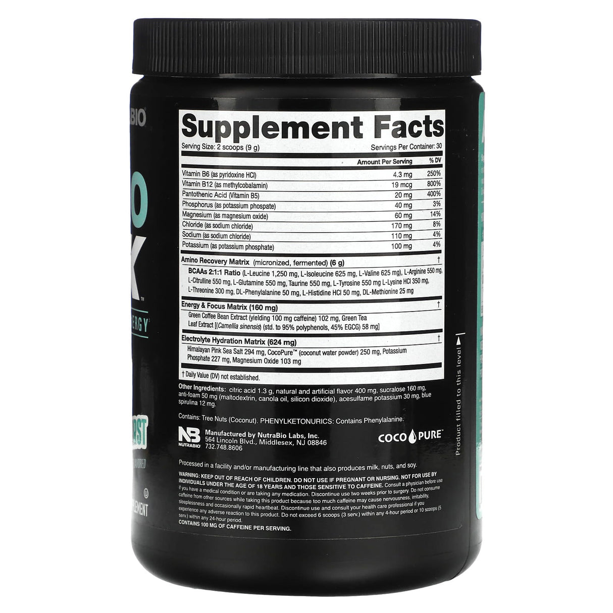 Nutrabio Labs, Amino Kick, Baja Burst, 0.6 lb (271 g) - Supply Center USA