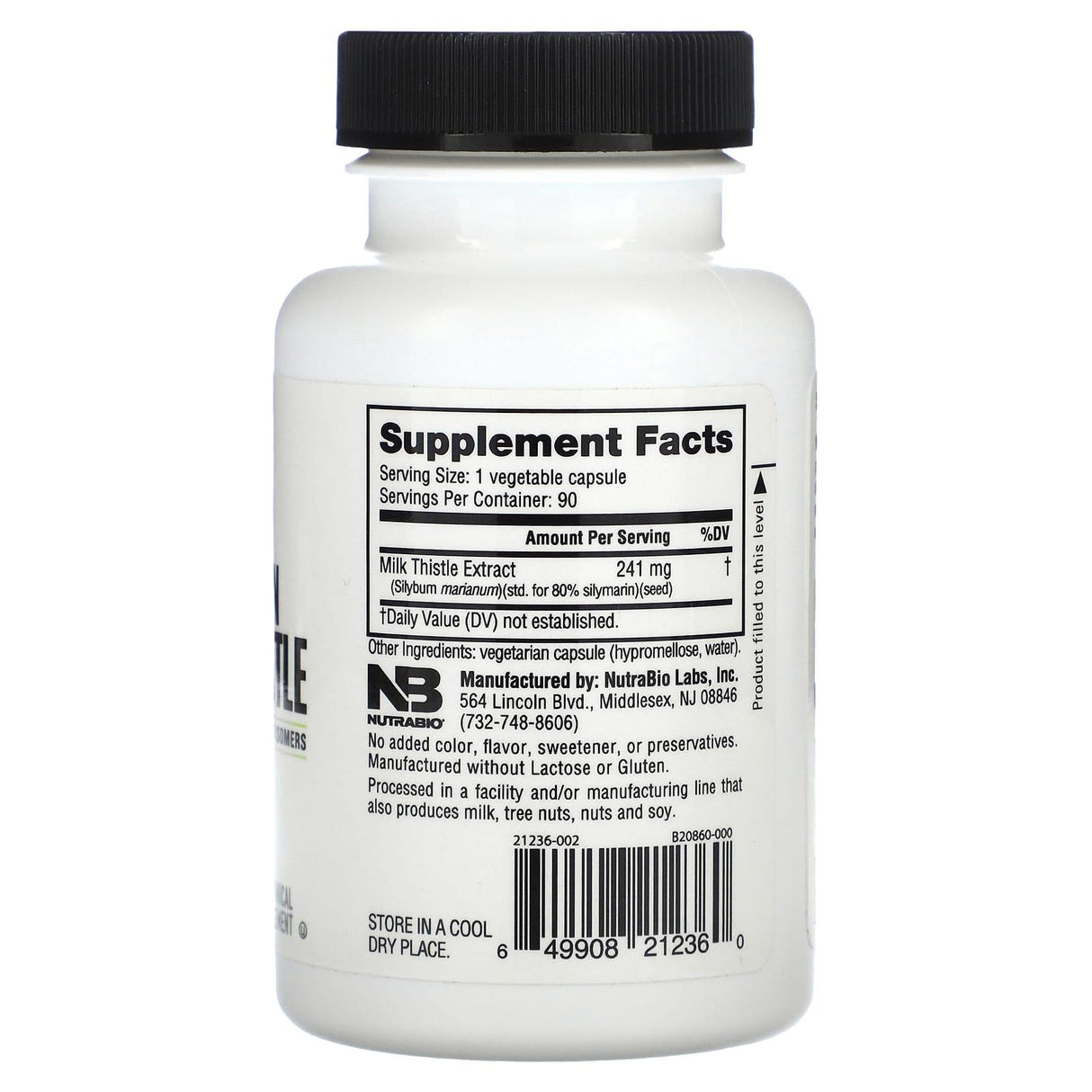 Nutrabio Labs, European Milk Thistle, 241 mg, 90 Capsules - Supply Center USA