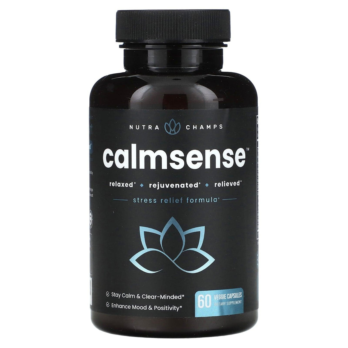 NutraChamps, Calmsense, 60 Easy-To-Swallow Veggie Capsules - Supply Center USA