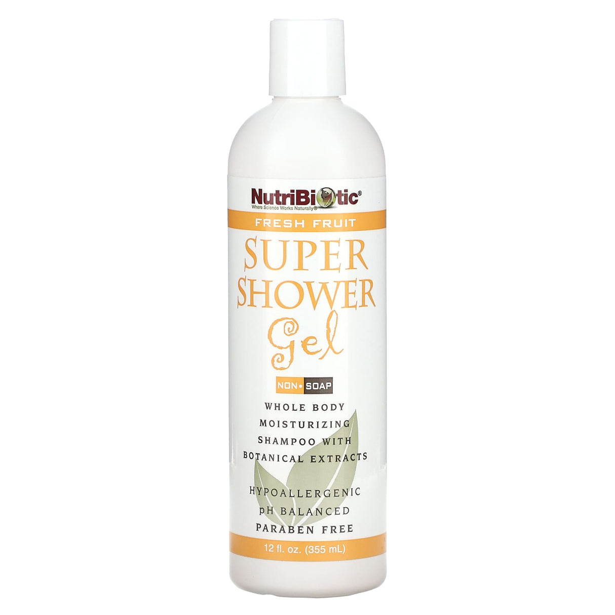 NutriBiotic, Super Shower Gel, Non-Soap, Fragrance Free, 12 fl oz (355 ml) - Supply Center USA