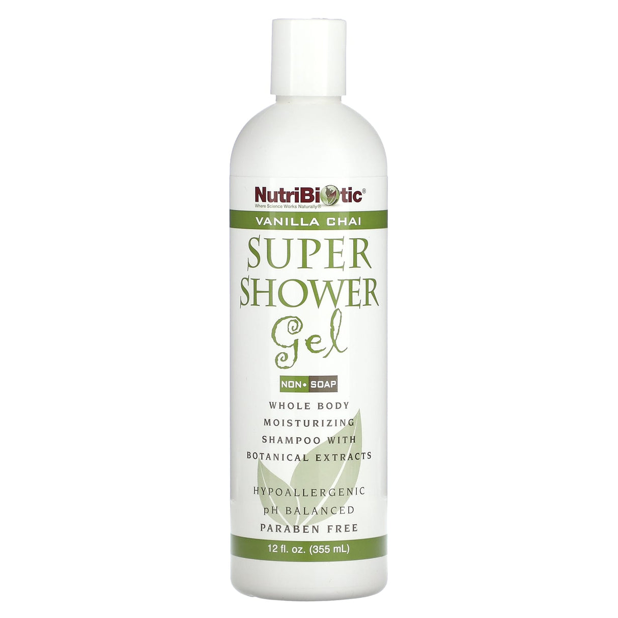 NutriBiotic, Super Shower Gel, Non-Soap, Fragrance Free, 12 fl oz (355 ml) - Supply Center USA