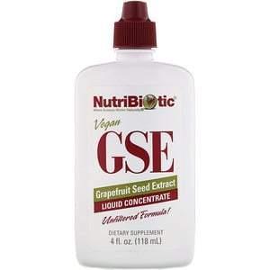 NutriBiotic, Vegan GSE Grapefruit Seed Extract, Liquid Concentrate, 4 fl oz (118 ml) - Supply Center USA