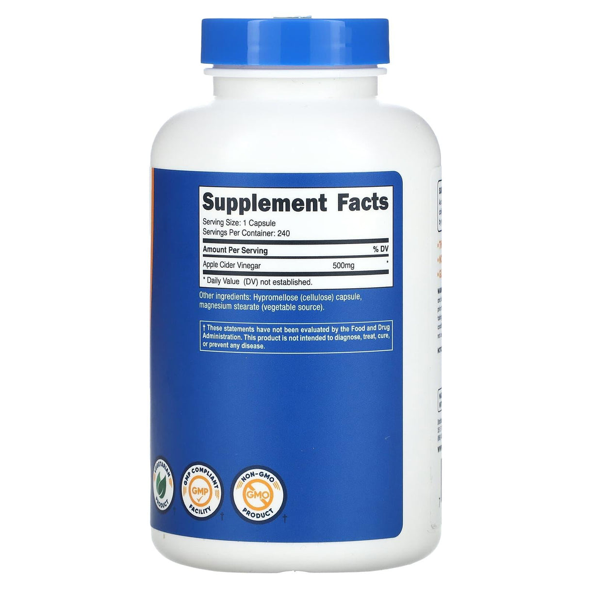 Nutricost, Apple Cider Vinegar , 500 mg , 240 Capsules - Supply Center USA