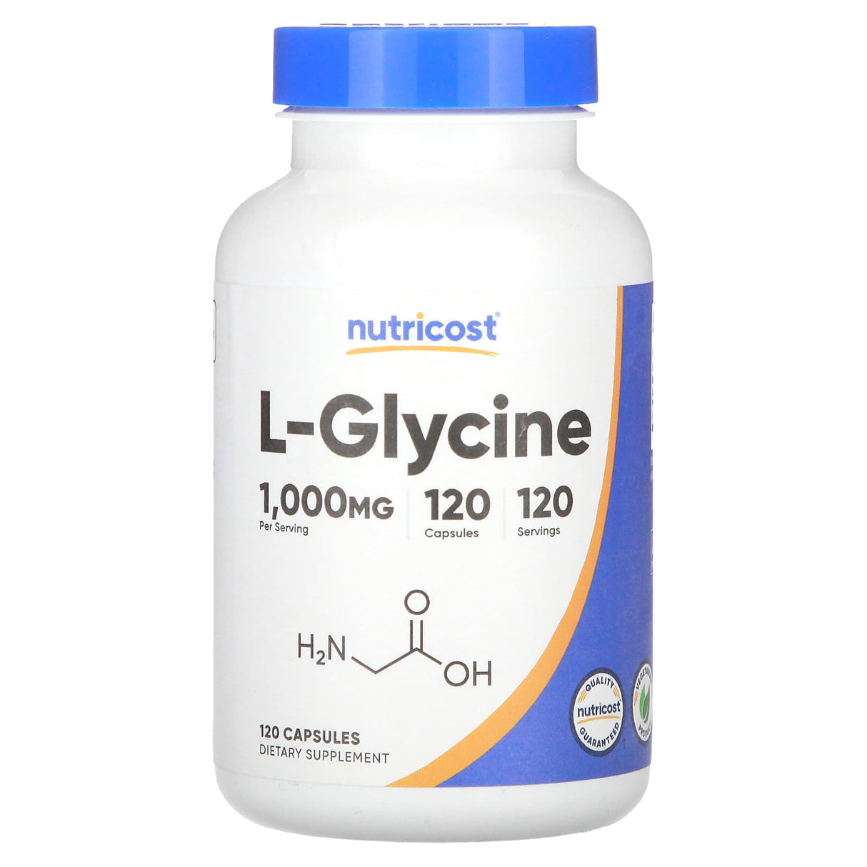 Nutricost, L-Glycine, 1,000 mg, 120 Capsules - Supply Center USA