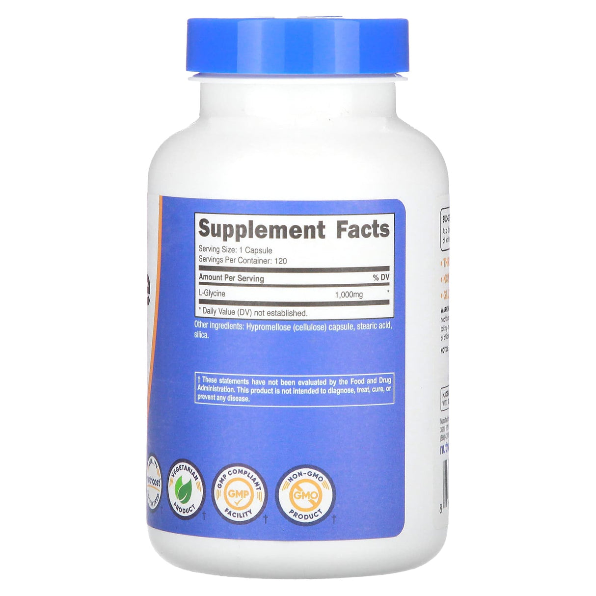 Nutricost, L-Glycine, 1,000 mg, 120 Capsules - Supply Center USA