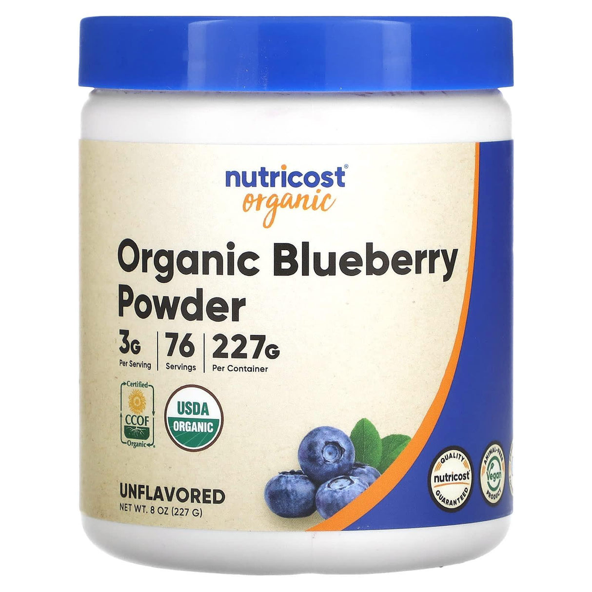 Nutricost, Organic Blueberry Powder, Unflavored, 8 oz (227 g) - Supply Center USA