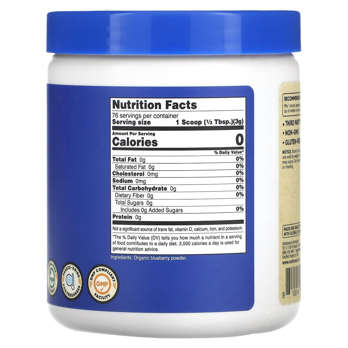Nutricost, Organic Blueberry Powder, Unflavored, 8 oz (227 g) - Supply Center USA