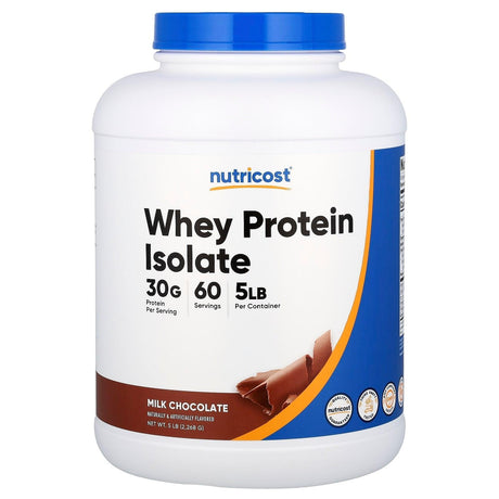 Nutricost, Whey Protein Isolate, Milk Chocolate, 5 lb (2,268 g) - Supply Center USA