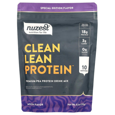 Nuzest, Clean Lean Protein™, Premium Pea Protein Drink Mix, Mocha , 8.8 oz (250 g) - Supply Center USA