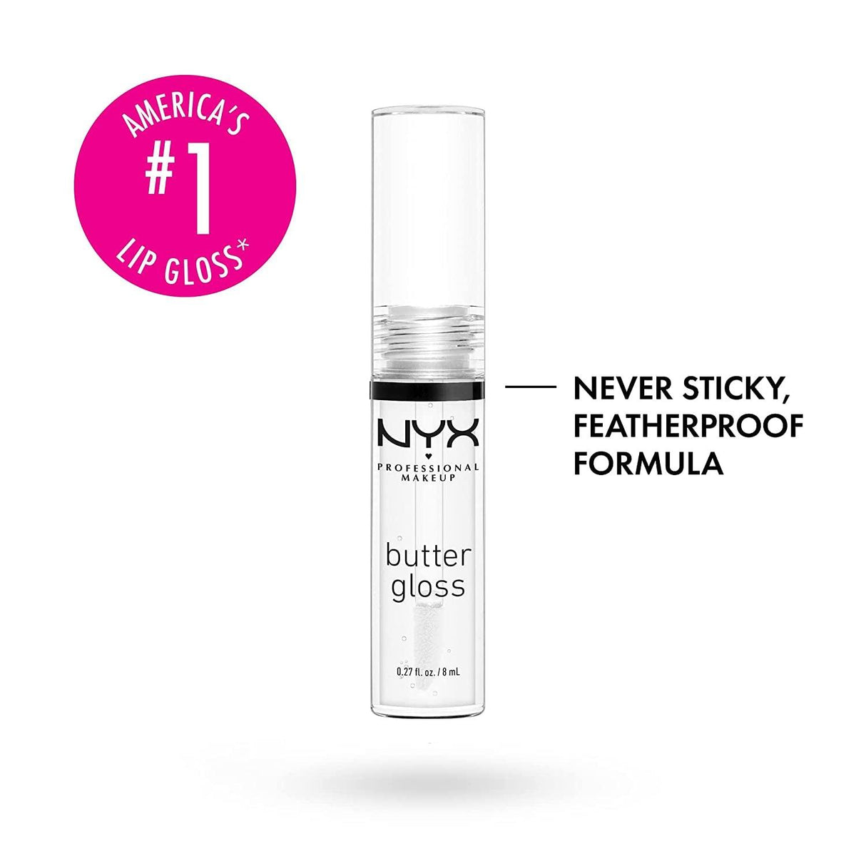 NYX PROFESSIONAL MAKEUP Butter Gloss, Non-Sticky Lip Gloss - Sugar Glass (Clear) - Supply Center USA