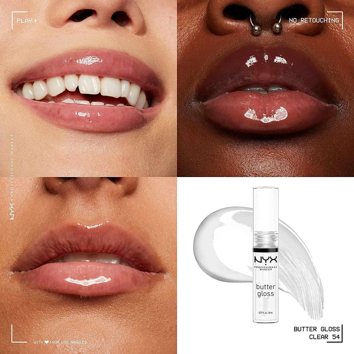 NYX PROFESSIONAL MAKEUP Butter Gloss, Non-Sticky Lip Gloss - Sugar Glass (Clear) - Supply Center USA