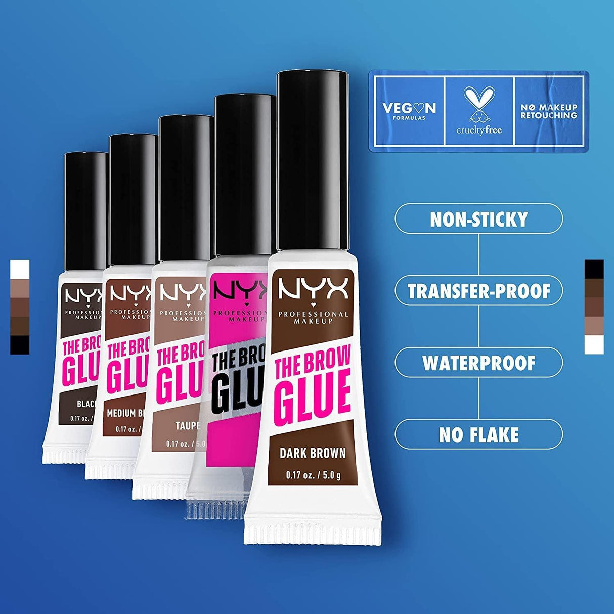 NYX PROFESSIONAL MAKEUP the Brow Glue, Extreme Hold Tinted Eyebrow Gel - Taupe - Supply Center USA