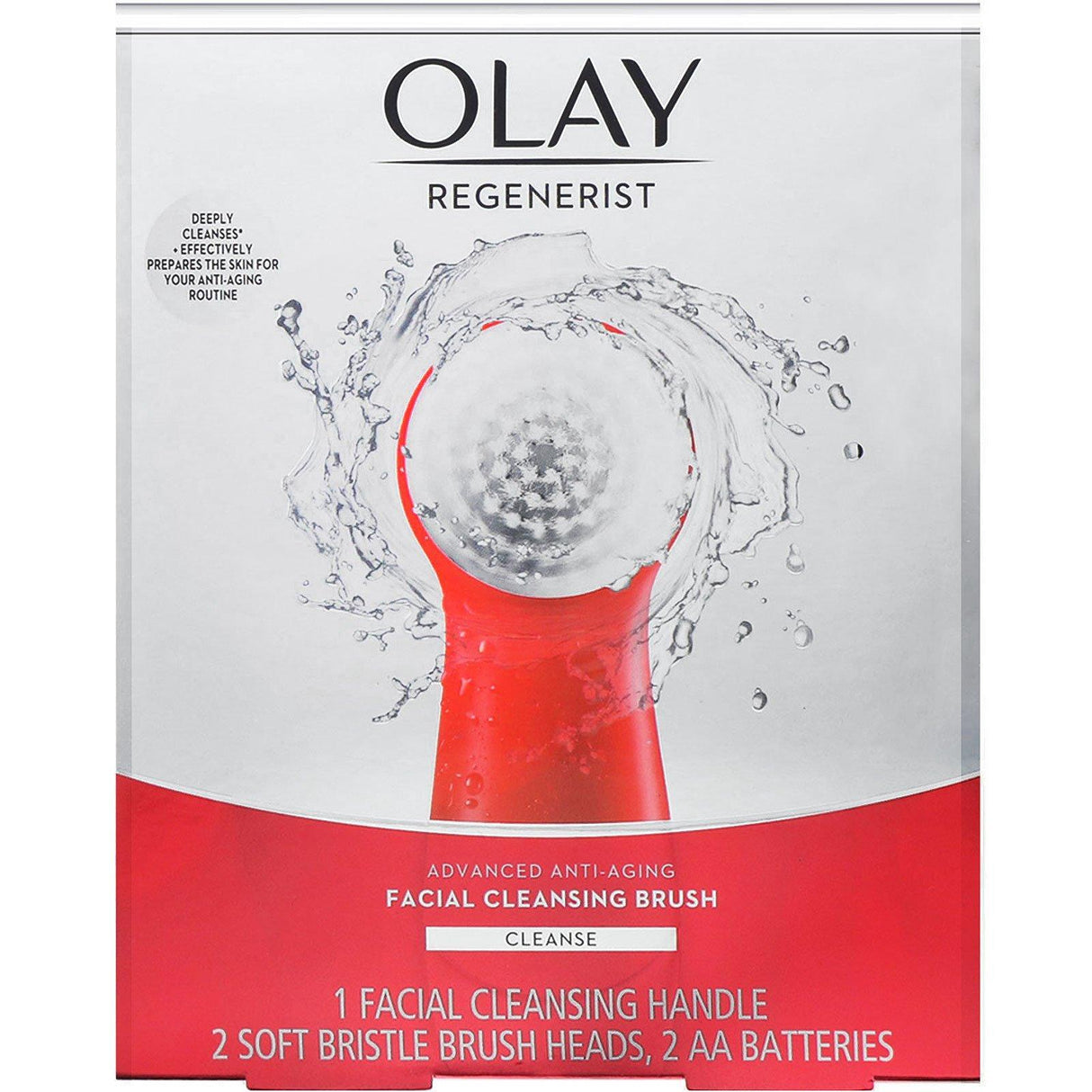 Olay, Regenerist, Advanced Anti-Aging, Facial Cleansing Brush, 1 Cleansing Handle, 2 Brush Heads - Supply Center USA