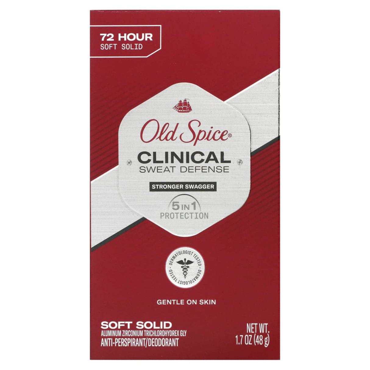 Old Spice, Clinical Sweat Defense, Anti-Perspirant/Deodorant, Stronger Swagger, 1.7 oz (48 g) - Supply Center USA