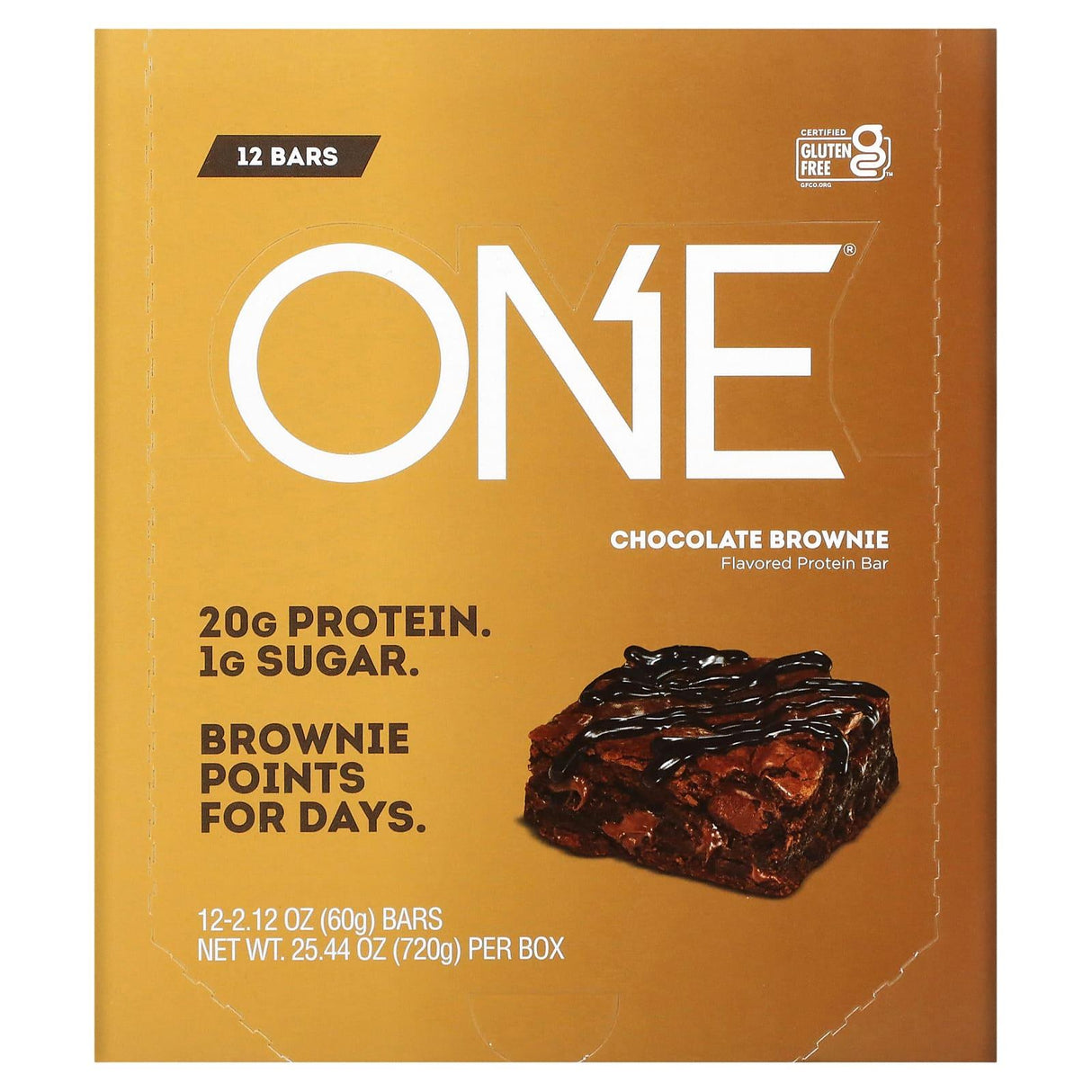 One Brands, ONE Bar, Chocolate Brownie, 12 Bars, 2.12 oz (60 g) Each - Supply Center USA