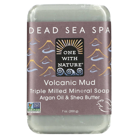 One with Nature, Triple Milled Mineral Soap Bar, Volcanic Mud, 7 oz (200 g) - Supply Center USA