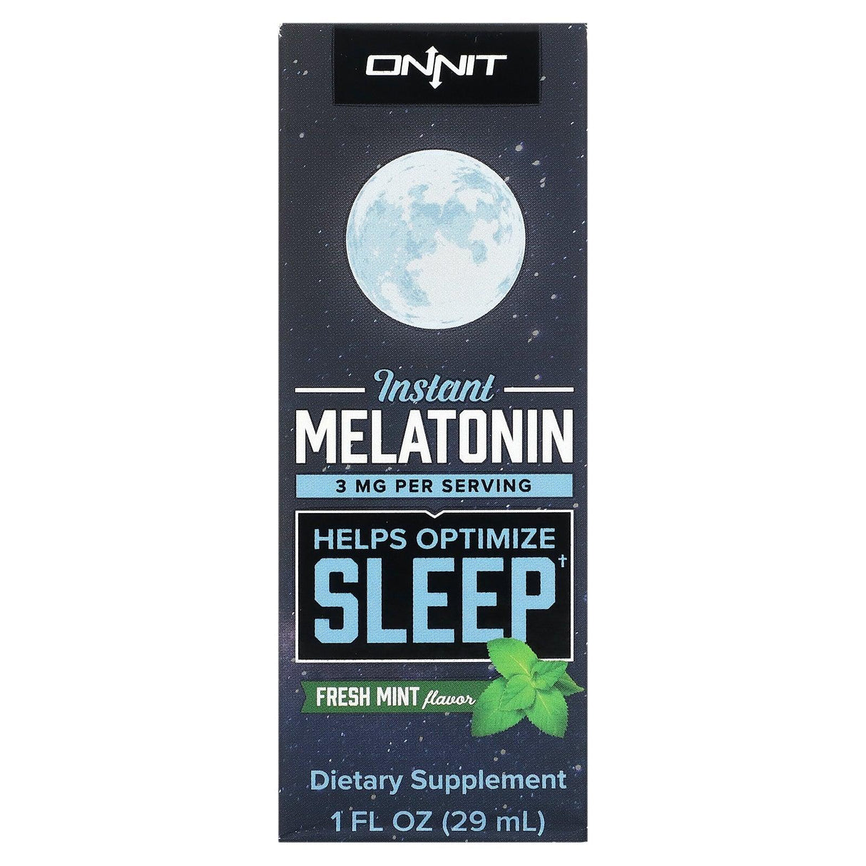Onnit, Instant Melatonin, Fresh Mint, 3 mg, 1 fl oz (29 ml) - Supply Center USA