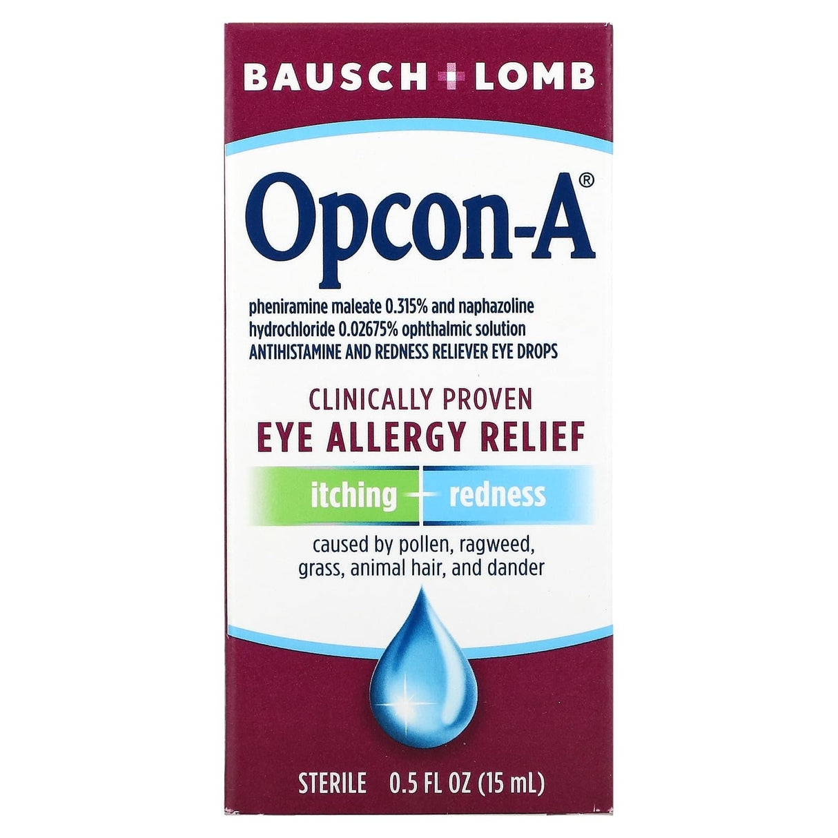 Opcon-A, Clinically Proven Eye Allergy Relief, 0.5 fl oz (15 ml) - Supply Center USA