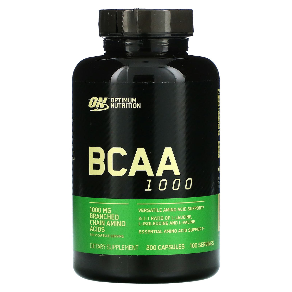 Optimum Nutrition, BCAA 1000, 500 mg, 200 Capsules - Supply Center USA
