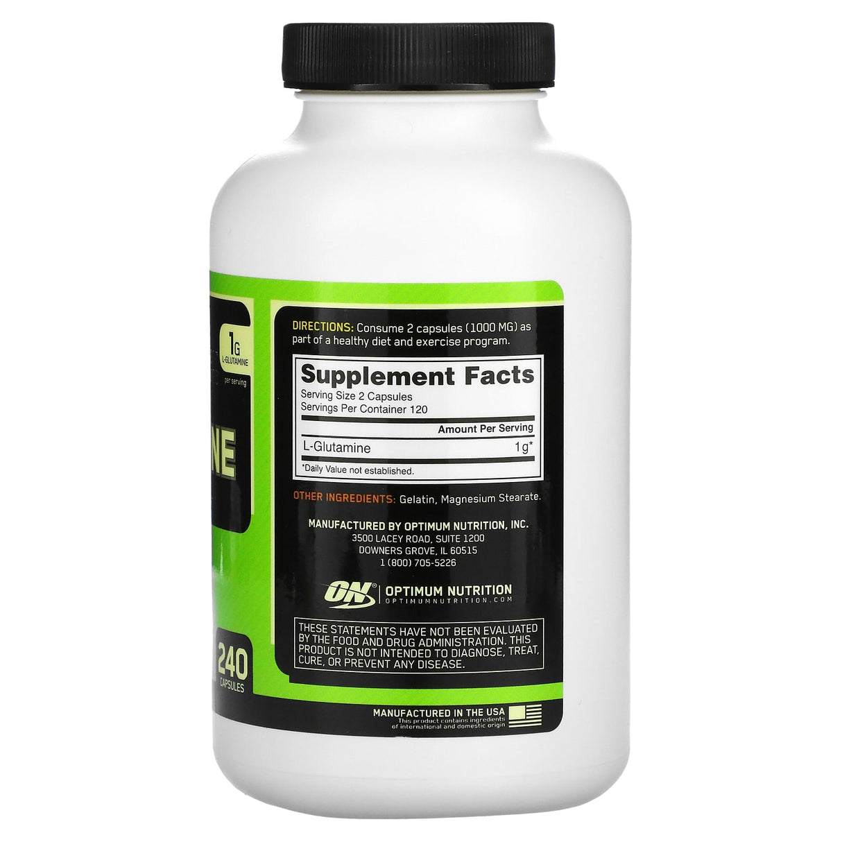 Optimum Nutrition, Glutamine, 500 mg, 240 Capsules - Supply Center USA