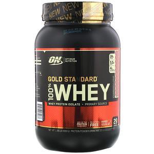 Optimum Nutrition, Gold Standard 100% Whey, Strawberries & Cream, 1.98 lb (899 g) - Supply Center USA