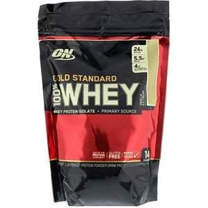 Optimum Nutrition, Gold Standard 100% Whey, Vanilla Ice Cream, 1 lb (454 g) - Supply Center USA