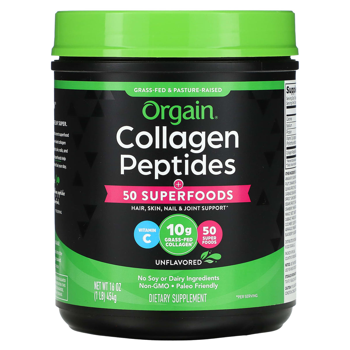 Orgain, Collagen Peptides, Plus 50 Superfoods, Unflavored, 1 lb (454 g) - Supply Center USA