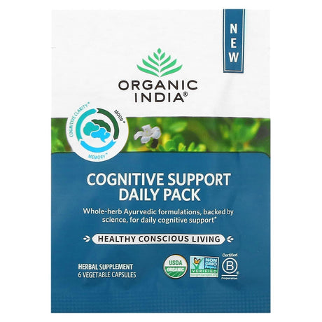 Organic India, Cognitive Support Daily Pack, 30 Daily Packs, 180 Vegetable Capsules - Supply Center USA