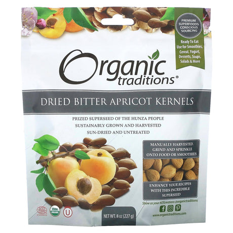 Organic Traditions, Dried Bitter Apricot Kernels, 8 oz (227 g) - Supply Center USA