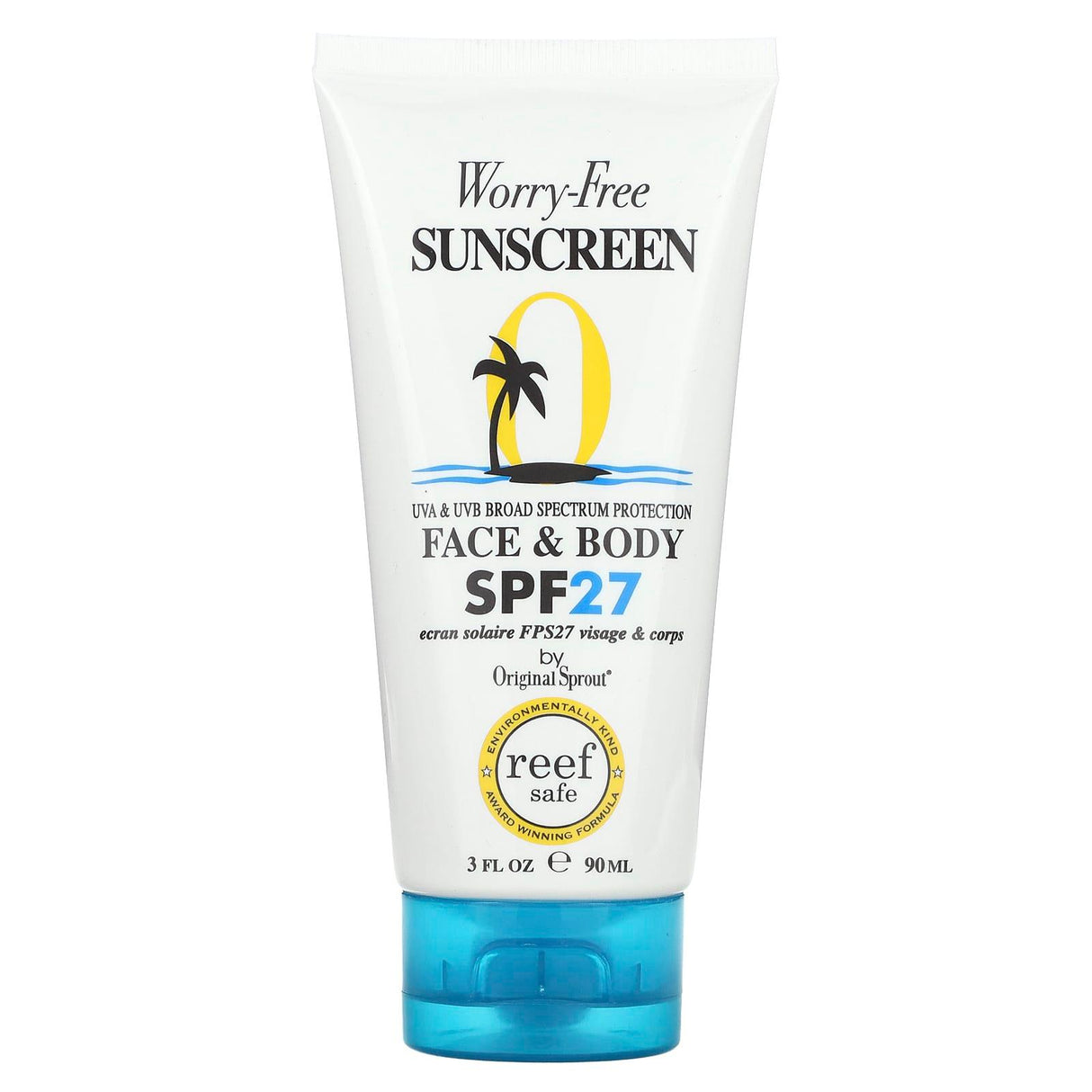 Original Sprout Inc, Worry-Free Sunscreen, Face & Body, SPF 27, 3 fl oz (90 ml) - Supply Center USA