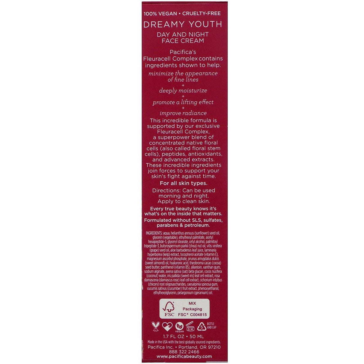 Pacifica, Dreamy Youth, Day and Night Face Cream, All Skin Types, 1.7 fl oz (50 ml) - Supply Center USA