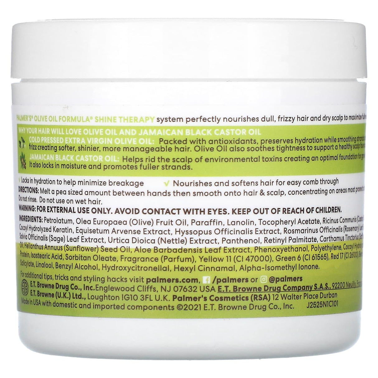 Palmers, Olive Oil Formula with Vitamin E, Shine Therapy Gro Therapy, 5.25 oz (150 g) - Supply Center USA