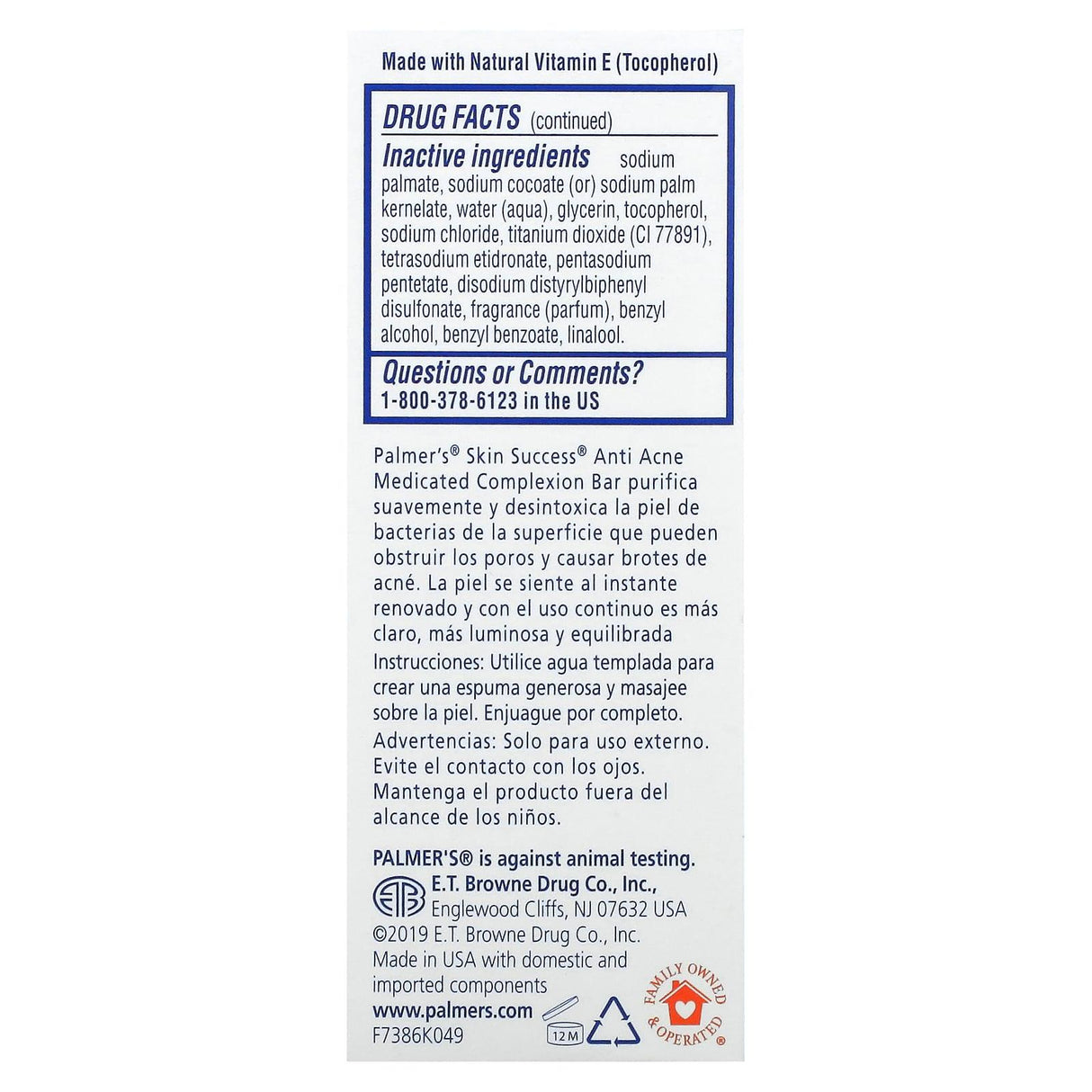 Palmers, Skin Success, Anti-Acne, Medicated Complexion Bar, 3.5 oz (100 g) - Supply Center USA