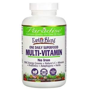 Paradise Herbs, Earth's Blend, One Daily Superfood Multi-Vitamin, 120 Vegetarian Capsules - Supply Center USA