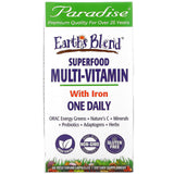 Paradise Herbs, Earth's Blend, One Daily Superfood Multi-Vitamin with Iron, 120 Vegetarian Capsules - Supply Center USA